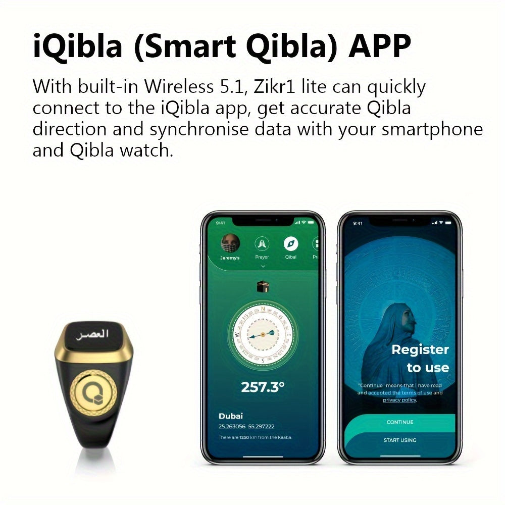 Stylish Black Smart Ring Counter, Smart Tasbih Zikr Ring, Muslim Islamic Prayer Smart Rings, Tasbih Counter Smart Ring, Digital Electronic Smart Tally Counter, Tasbeeh Smart Counter For Prayer 20mm Zikr Ring Lite