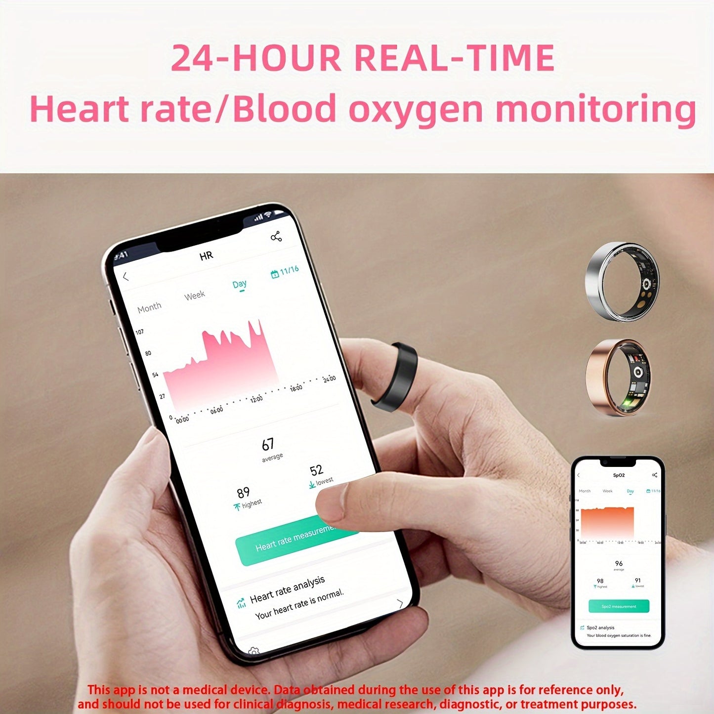 Smart Rings for Women, Fitness Tracker, Health Tracker with Steps, Distance, Calories, Sleep Tracking, Exercise Monitoring, Intelligent Ring Compatible with iPhone Android - Mothers Day Gifts, Fathers Day Gifts