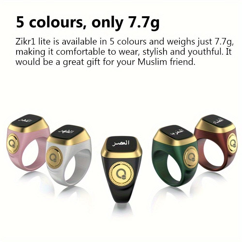 Stylish Black Smart Ring Counter, Smart Tasbih Zikr Ring, Muslim Islamic Prayer Smart Rings, Tasbih Counter Smart Ring, Digital Electronic Smart Tally Counter, Tasbeeh Smart Counter For Prayer 20mm Zikr Ring Lite