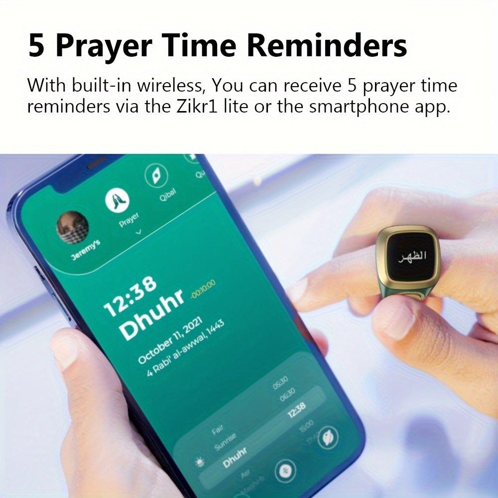 Stylish Black Smart Ring Counter, Smart Tasbih Zikr Ring, Muslim Islamic Prayer Smart Rings, Tasbih Counter Smart Ring, Digital Electronic Smart Tally Counter, Tasbeeh Smart Counter For Prayer 20mm Zikr Ring Lite