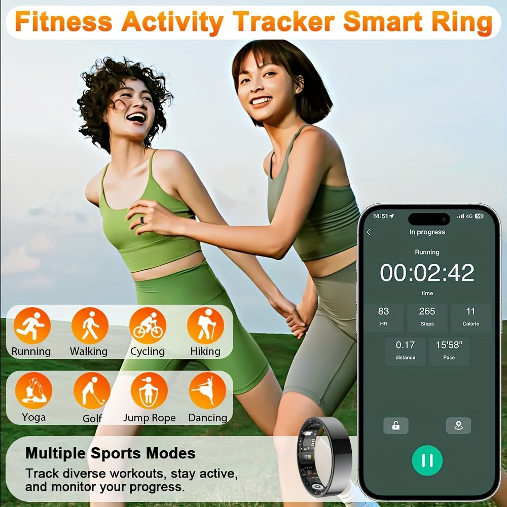 Smart Rings for Women, Fitness Tracker, Health Tracker with Steps, Distance, Calories, Sleep Tracking, Exercise Monitoring, Intelligent Ring Compatible with iPhone Android - Mothers Day Gifts, Fathers Day Gifts