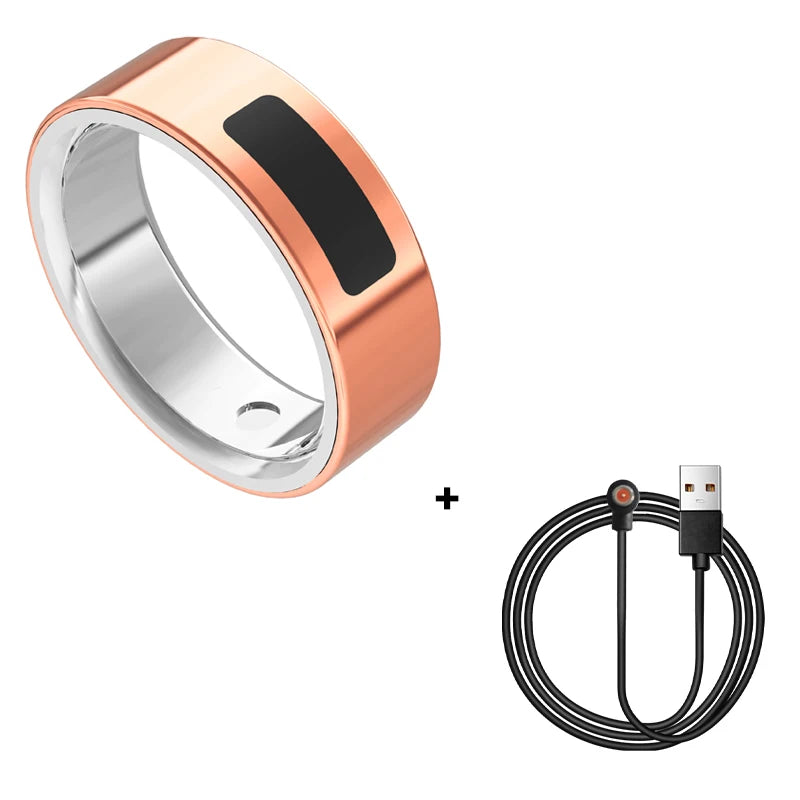 Vibrating Smart Ring for Men Vibration Notifications Health Monitoring,Calls Messages, Slient Alarm Clock Rings for Android iOS