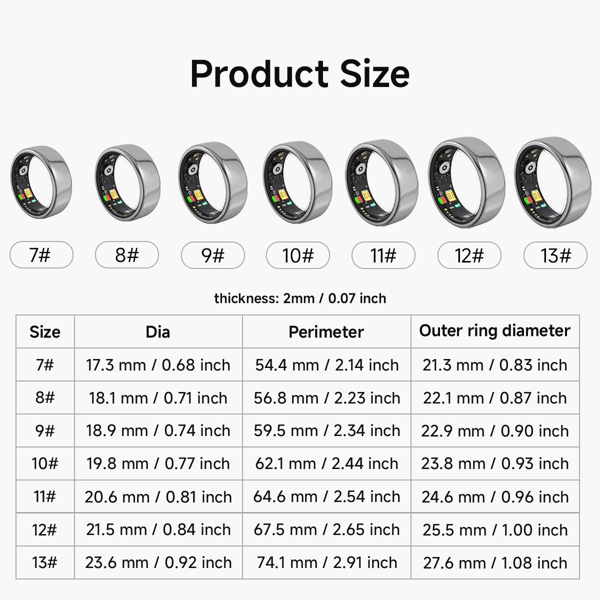 2025 New Smart Ring Sleep Blood Pressure Monitor Multiple Exercise Modes IP68 Waterproof Wirless Men Women Rings For Android iOS