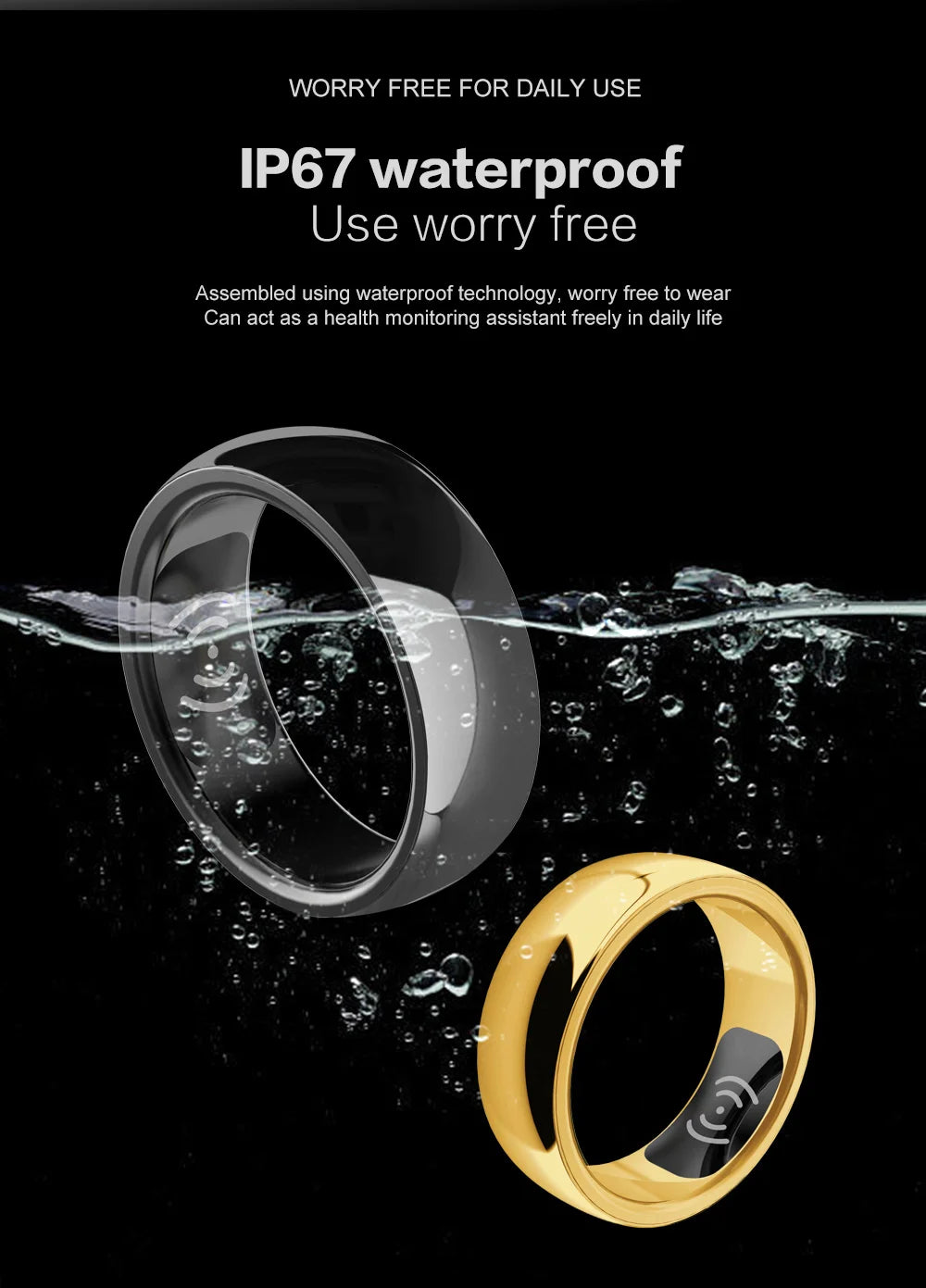 New Couple SR300 Smart Rings Intelligent Fitness Tracker Health Monitor Smart Ring for Men and Women