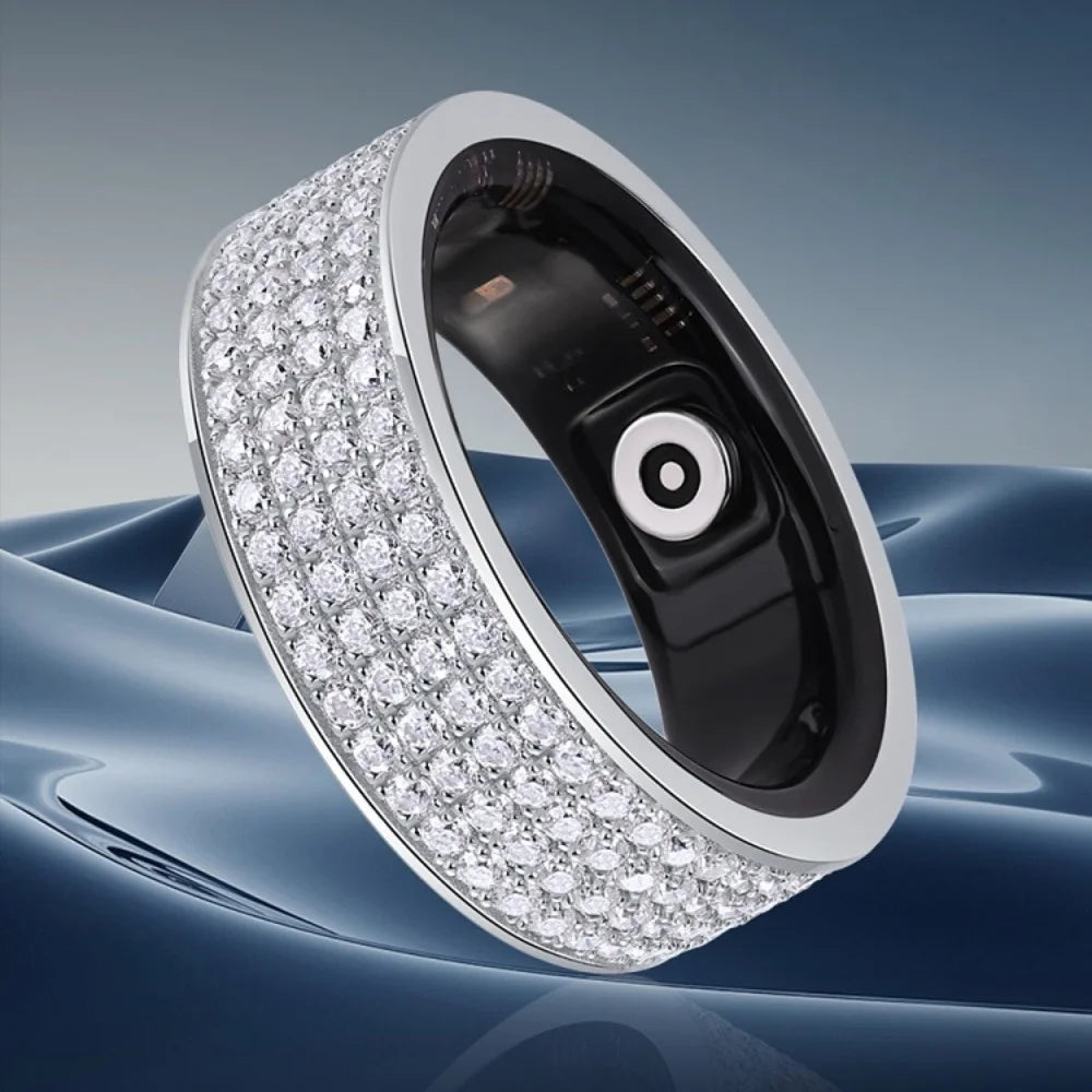 New Design Monitoring Healthy Body Blood Pressure Sleep S925 Sterling Silver Moissanite Rings Wearable Gps Tracker Smart Rings