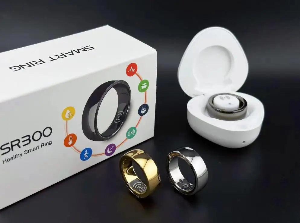 SR300 Smart Rings Health Tracker Fitness Sleep Heart Rate Blood Oxygen Tracker Waterproof NFC Smart Ring for I Android OS