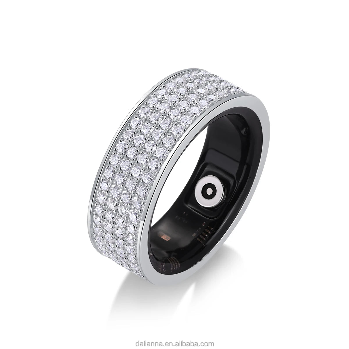 New Design Monitoring Healthy Body Blood Pressure Sleep S925 Sterling Silver Moissanite Rings Wearable Gps Tracker Smart Rings