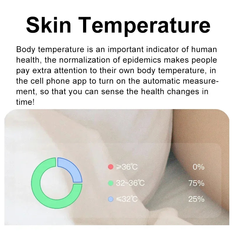 Smart Ring with Case-Skin Temperature Measure,Message Call Reminder,Sport Health Sleep Monitor,IP68 5ATM,Touch Control Rings