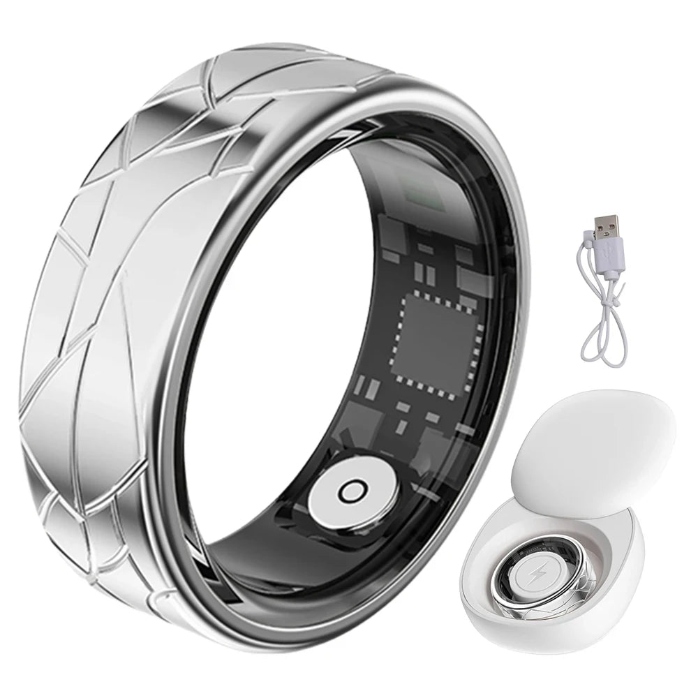 2025 Smart Ring Health and Sleep Tracker Heart Rate Blood Oxygen Monitor Brush Video 5ATM Waterproof Multi Sports Men Women Ring