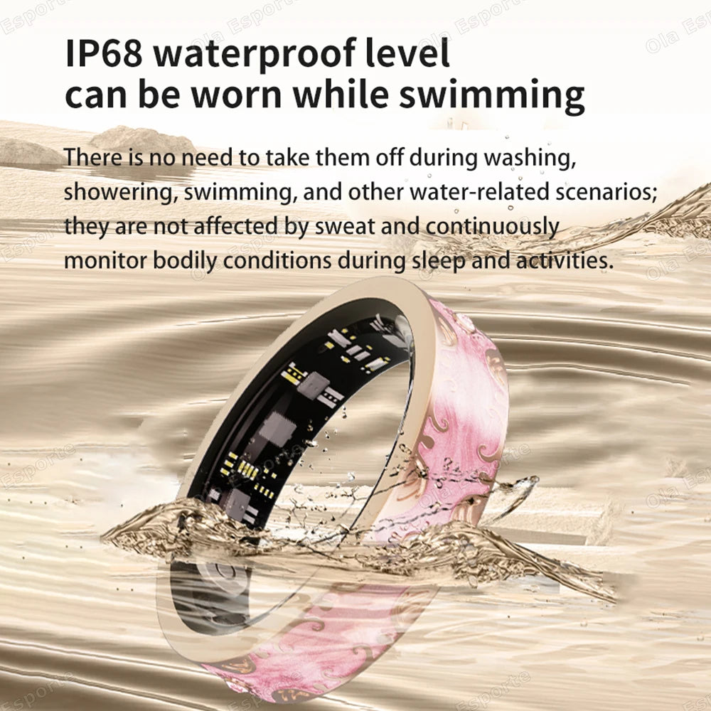 Fashion Smart Ring Exquisite Color Matching 24 Hours Health Monitoring Women's Health Management 100+ Sports Modes Fitness Rings