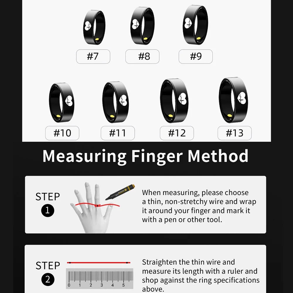 Lovers Intelligent Rings ECG Smart Ring Men Women Health Tracker ECG Monitor Heart Rate Body Temperature Waterproof Fitness
