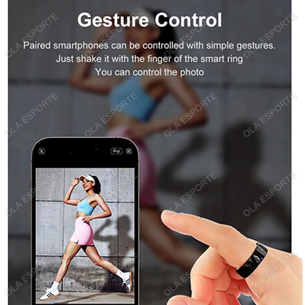 New Ceramic NFC Smart Ring 2025 Gesture Operated Rings 5ATM Waterproof Message LED Reminder Health Sleep Monitoring Smartring