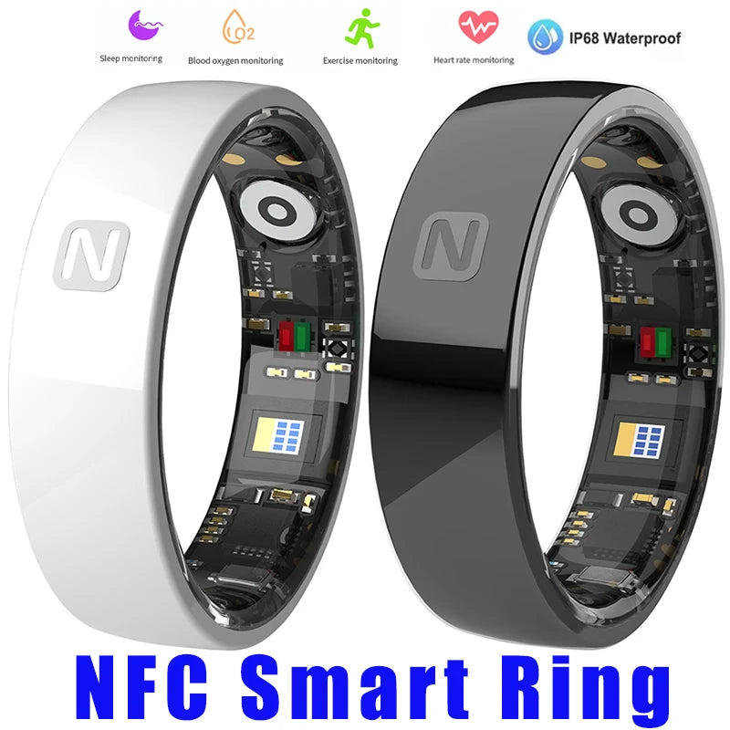 Ceramic NFC Smart Rings for Xiaomi Real-Time Health Heart Rate Blood Oxygen Sleep Monitor Sports Tracking IP68&5ATM Waterproof