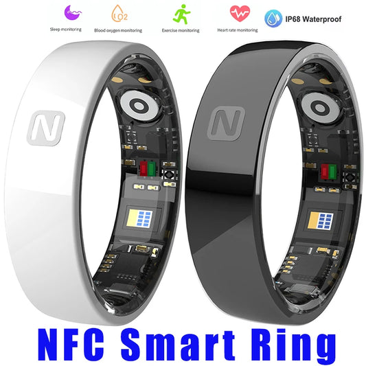 Ceramic NFC Smart Rings for Xiaomi Real-Time Health Heart Rate Blood Oxygen Sleep Monitor Sports Tracking IP68&5ATM Waterproof