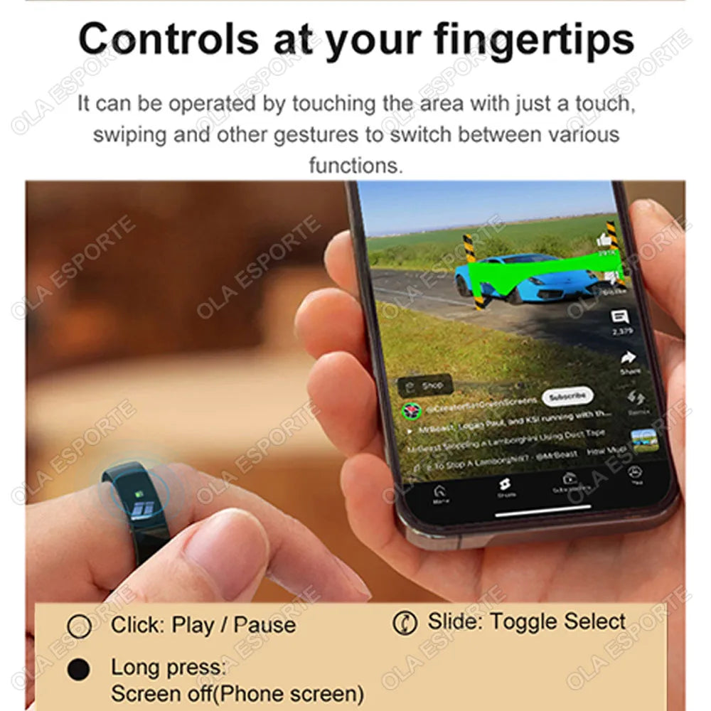 New Ceramic NFC Smart Ring 2025 Gesture Operated Rings 5ATM Waterproof Message LED Reminder Health Sleep Monitoring Smartring