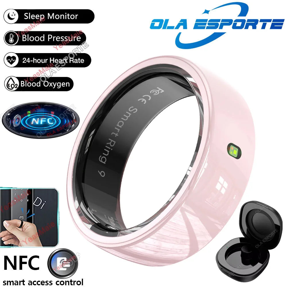 New Ceramic NFC Smart Ring 2025 Gesture Operated Rings 5ATM Waterproof Message LED Reminder Health Sleep Monitoring Smartring
