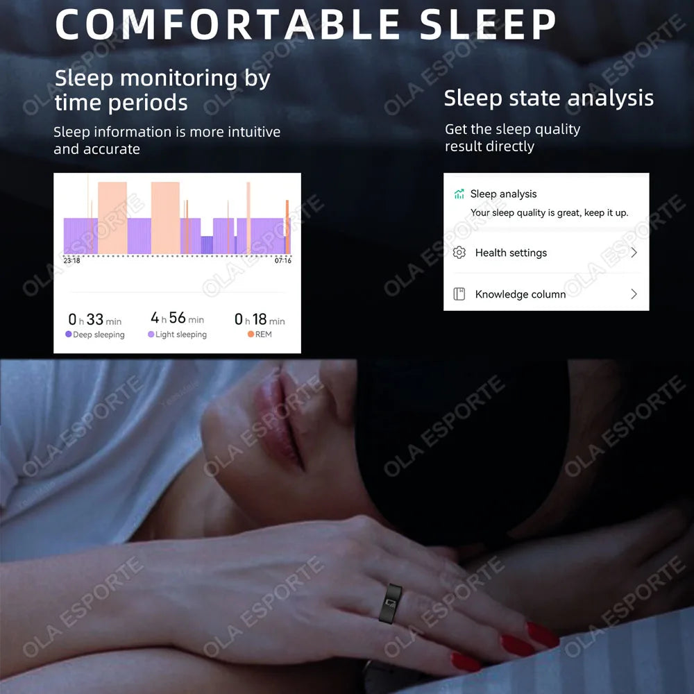 Smart Ring NFC Ring Health Fitness Tracker Ceramic Health Ring 2025 Sleep Tracking Heart Rate Blood Pressure with Charging Case