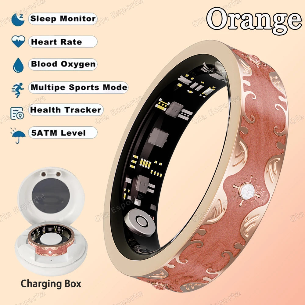 Fashion Smart Ring Exquisite Color Matching 24 Hours Health Monitoring Women's Health Management 100+ Sports Modes Fitness Rings