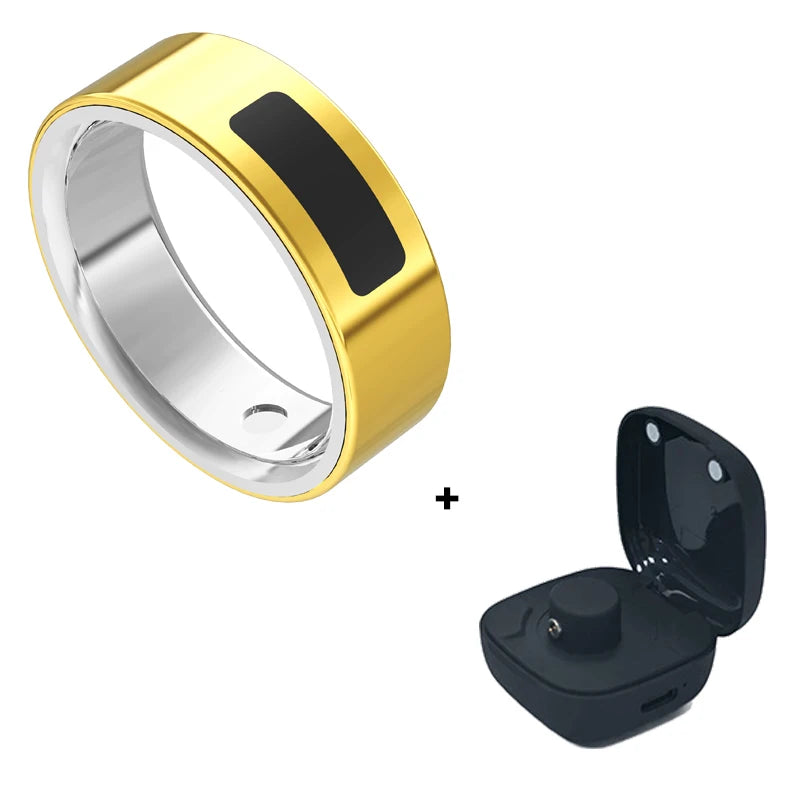 Vibrating Smart Ring for Men Vibration Notifications Health Monitoring,Calls Messages, Slient Alarm Clock Rings for Android iOS