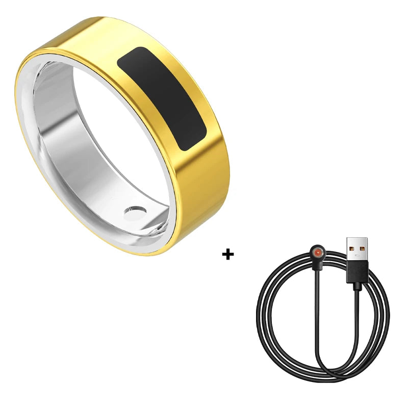 Vibrating Smart Ring for Men Vibration Notifications Health Monitoring,Calls Messages, Slient Alarm Clock Rings for Android iOS