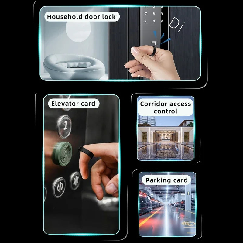 NFC Smart Ring-with Heart Rate Health Sleep Monitor IP68 Waterproof Multi-sport Mode Function 7MM Ultra Thin Rings+Charging Case