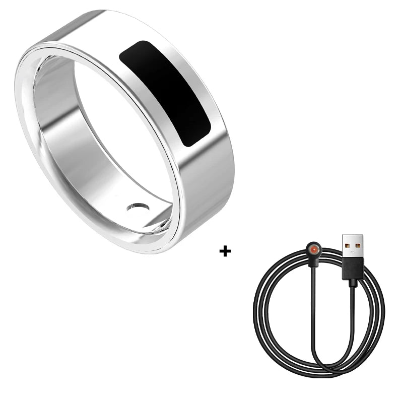 Vibrating Smart Ring for Men Vibration Notifications Health Monitoring,Calls Messages, Slient Alarm Clock Rings for Android iOS