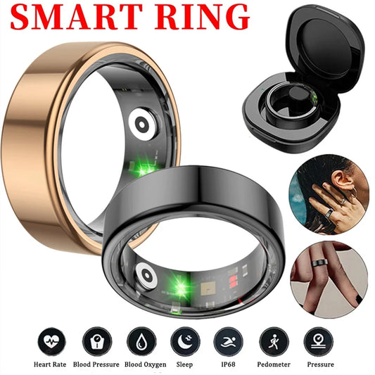 R02 Smart Ring Fitness Tracker Ring For Xiaomi IP68 Waterproof Health Heart Rate Blood Oxygen Monitoring Multi-sport Modes Rings
