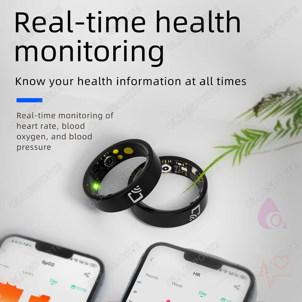 Smart Ring NFC Ring Health Fitness Tracker Ceramic Health Ring 2025 Sleep Tracking Heart Rate Blood Pressure with Charging Case