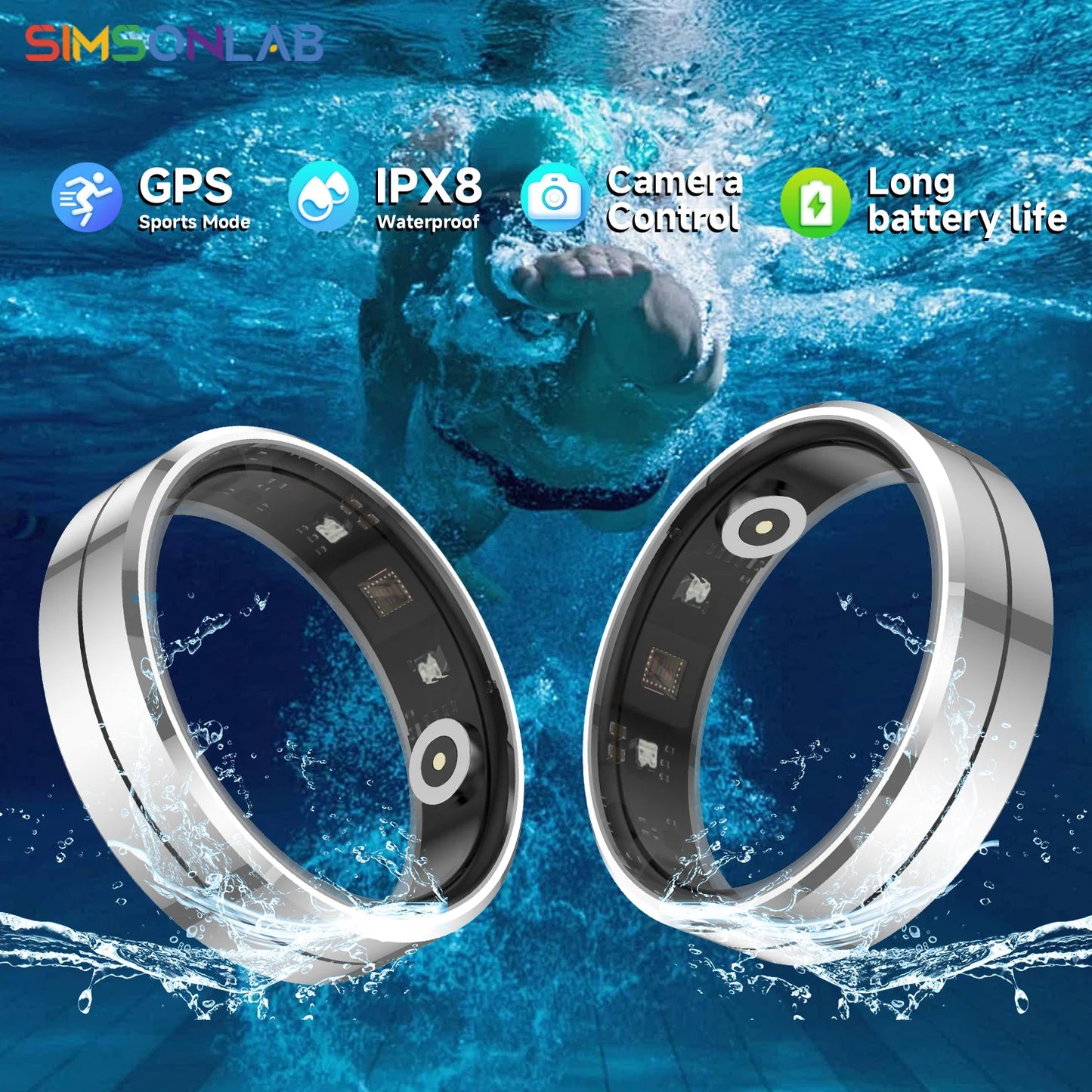 2025 Health Smart Ring for IOS/Android Xiaomi with 5ATM&IP68 Waterproof Heart Rate Monitor Sport Fitness Tracker Men Women Gift