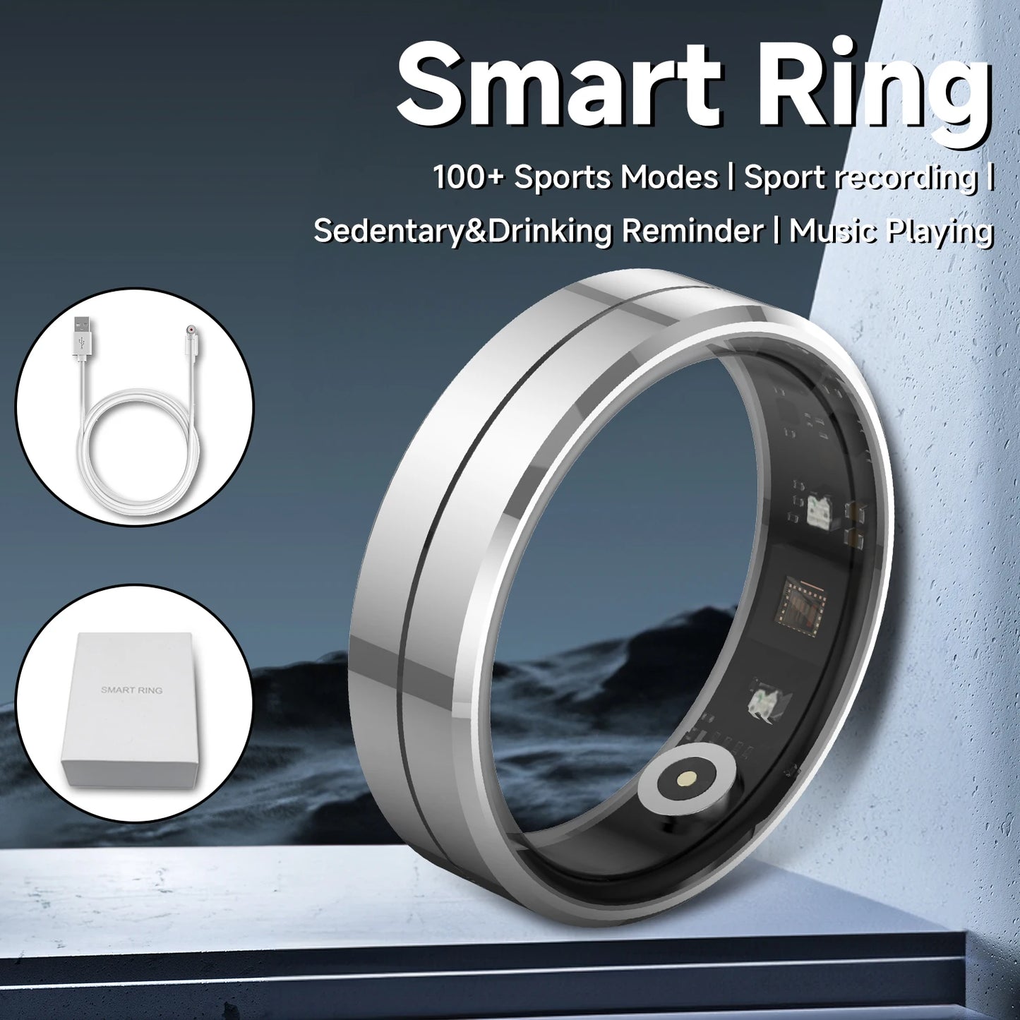 2025 Health Smart Ring for IOS/Android Xiaomi with 5ATM&IP68 Waterproof Heart Rate Monitor Sport Fitness Tracker Men Women Gift