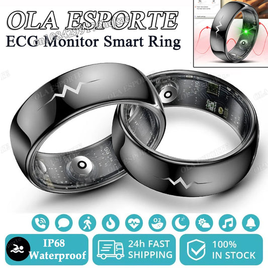 Lovers Intelligent Rings ECG Smart Ring Men Women Health Tracker ECG Monitor Heart Rate Body Temperature Waterproof Smartring