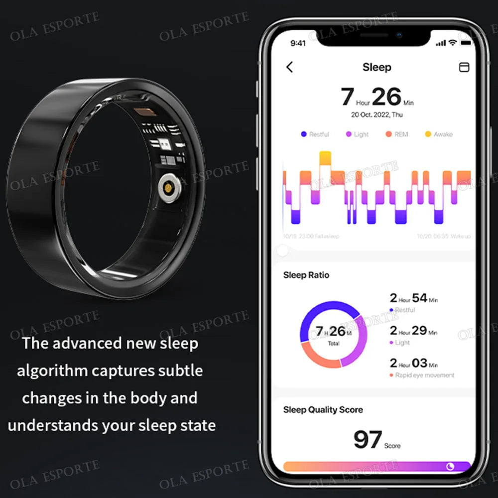 New Smart Ring Men Women Health Monitoring Heart Rate Blood Oxygen Sleep 5ATM Waterproof Multi Sports Fitness Tracker Rings 2025