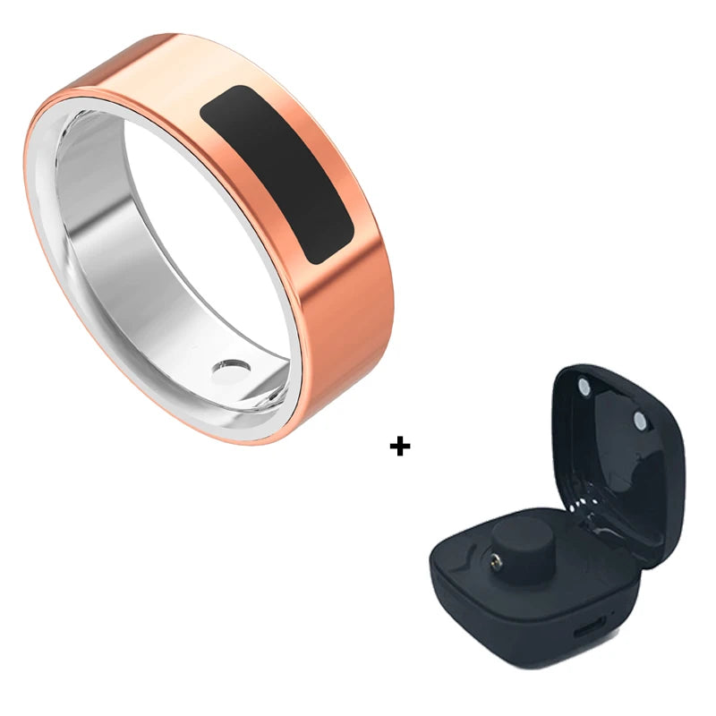 Vibrating Smart Ring for Men Vibration Notifications Health Monitoring,Calls Messages, Slient Alarm Clock Rings for Android iOS