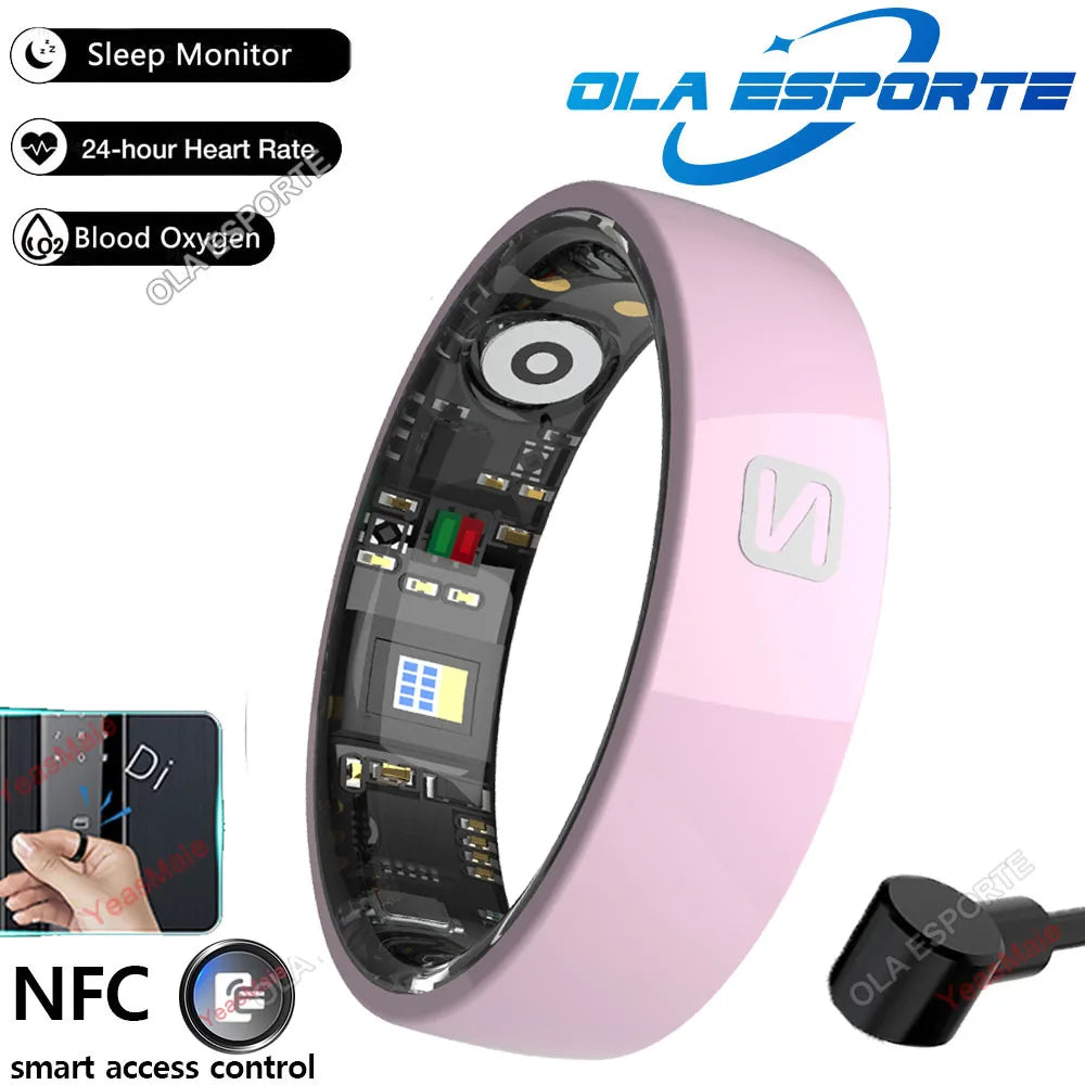 Smart Ring NFC Ring Health Fitness Tracker Ceramic Health Ring 2025 Sleep Tracking Heart Rate Blood Pressure with Charging Case
