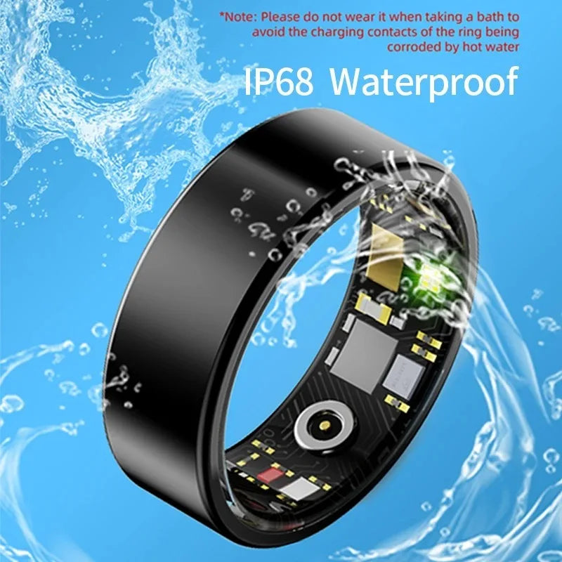 Health Smart Ring, Sleep Monitoring, IP68 Waterproof, Heart Rate, Blood Oxygen Monitor, Sport Mode, Epoxy Resin Material,2025