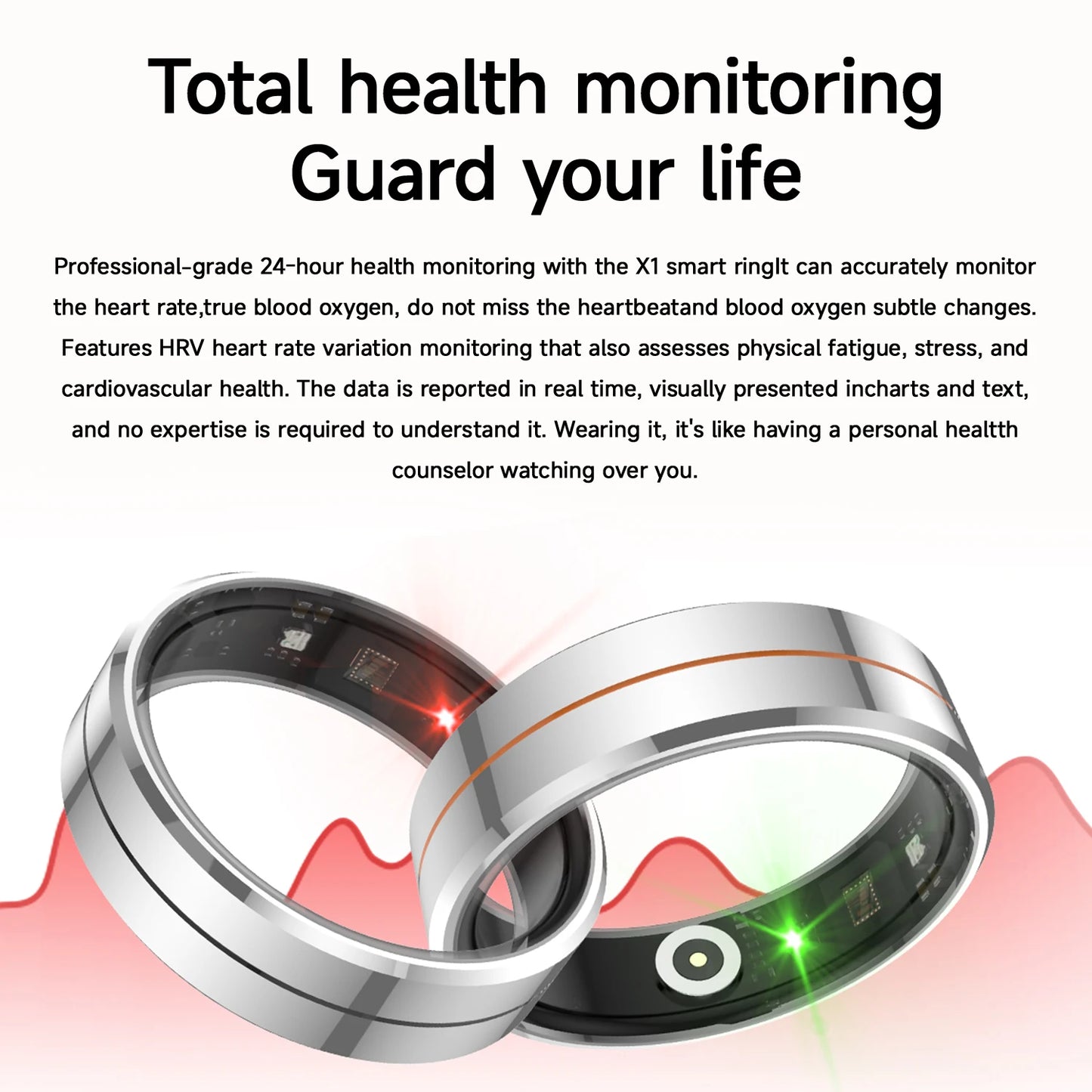 2025 Health Smart Ring for IOS/Android Xiaomi with 5ATM&IP68 Waterproof Heart Rate Monitor Sport Fitness Tracker Men Women Gift