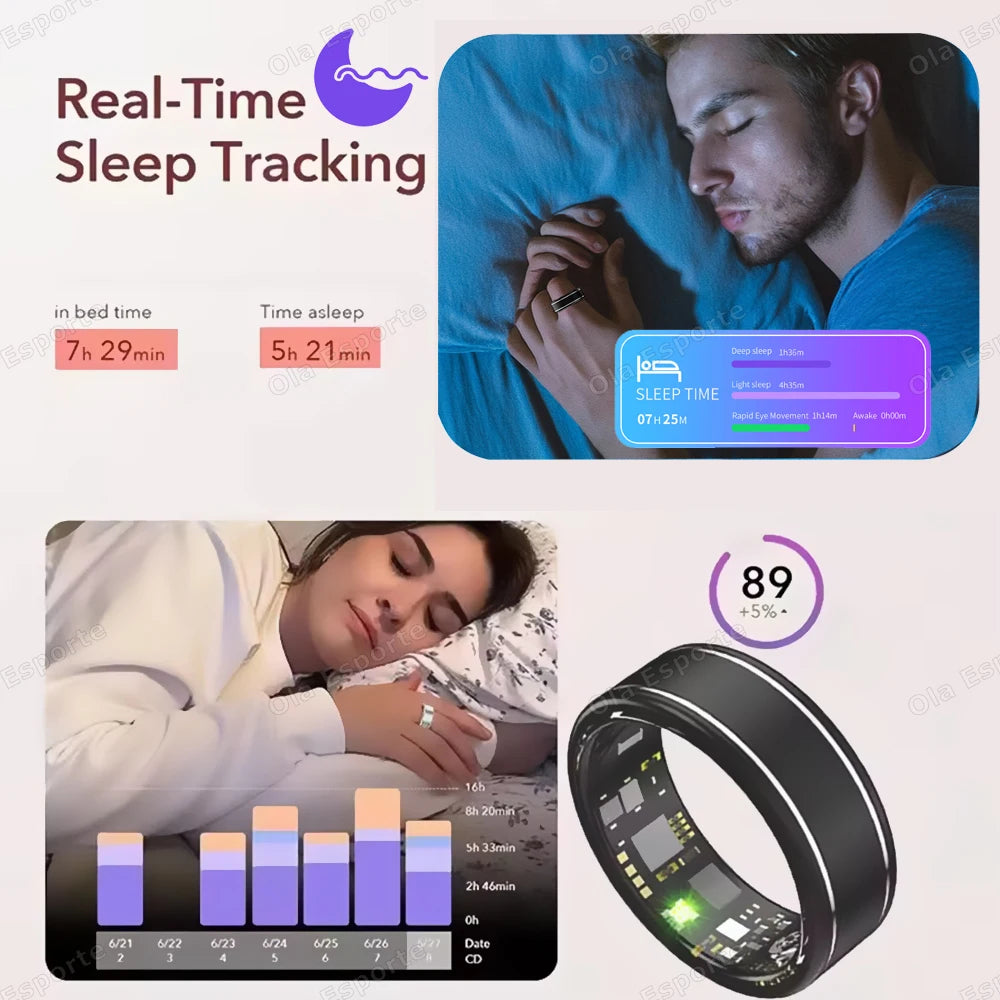 Smart Health Rings Monitor Blood Pressure Heart Rate Blood Oxygen Sleep Ring Fitness Gift for Friend Family Colleagues Smartring