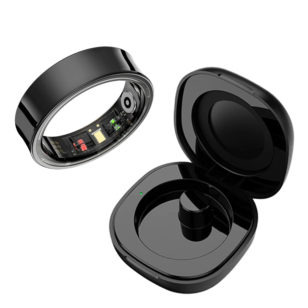 New Smart Ring R09 Health Monitor Multi Sport Mode Skin Temperature Measurement 5ATM Waterproof Smart Ring With Charging Case