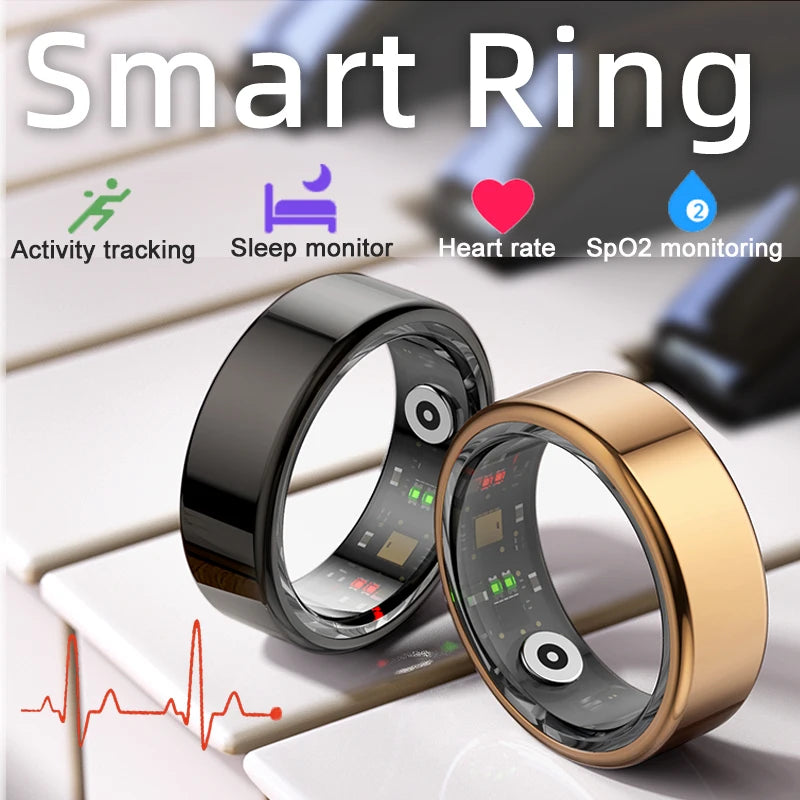 R02 Smart Ring 2025 Mens Rings for Woman Smartring Heart Rate Monitor Multi-sport Mode Bluetooth Fitness and Sleep Tracker