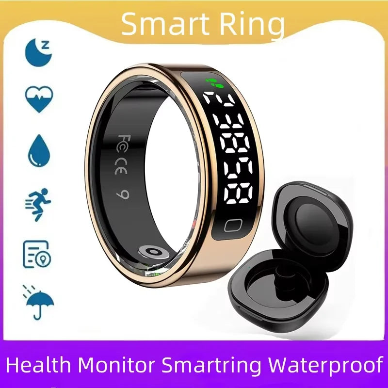 R11C Smart Ring 2025 Men Women LED Display Screen Health Ring Heart Rate Sleep Monitor Waterproof Smart Ring