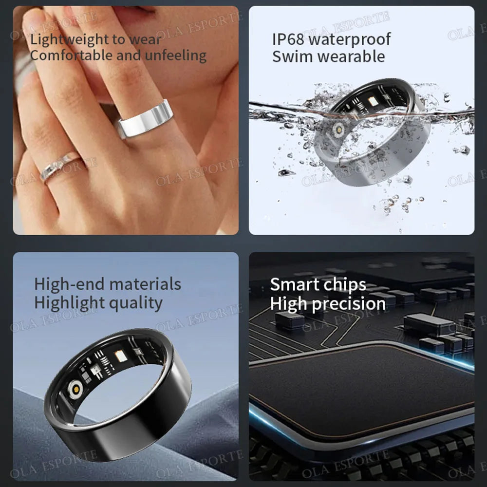 New Smart Ring Men Women Health Monitoring Heart Rate Blood Oxygen Sleep 5ATM Waterproof Multi Sports Fitness Tracker Rings 2025