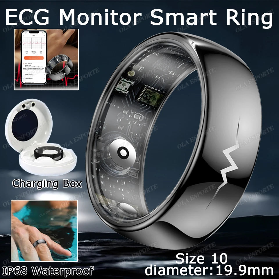 Lovers Intelligent Rings ECG Smart Ring Men Women Health Tracker ECG Monitor Heart Rate Body Temperature Waterproof Smartring