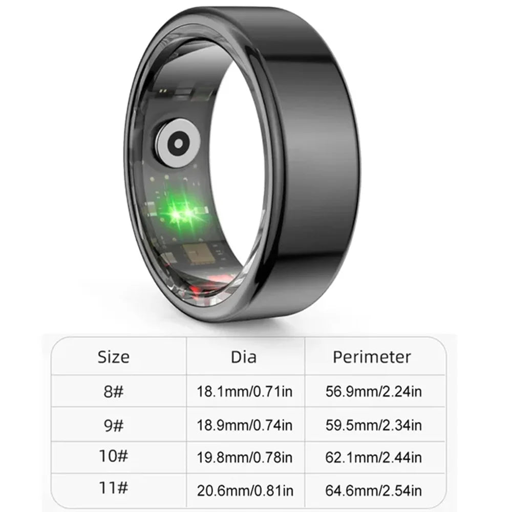 R02 Fitness Tracker Ring Smart Ring For Xiaomi IP68 Waterproof Health Heart Rate Blood Oxygen Monitoring Multi-sport Modes Rings