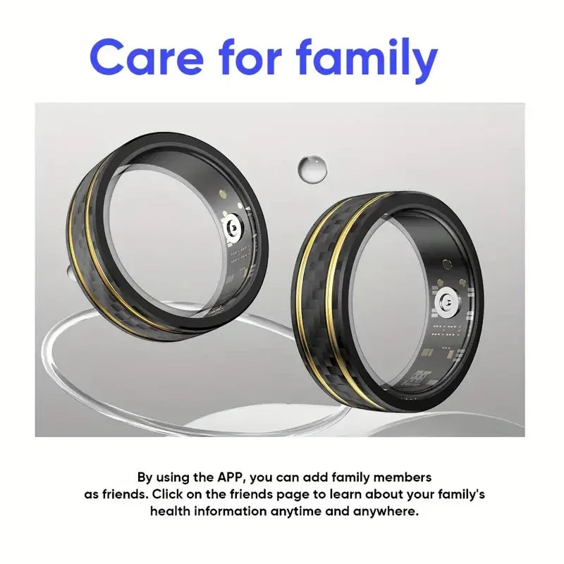 Smart Ring Health Tracker, Men's and Women's Health Ring, Long Lasting Battery Sleep Ring (Black Gold, 13#)