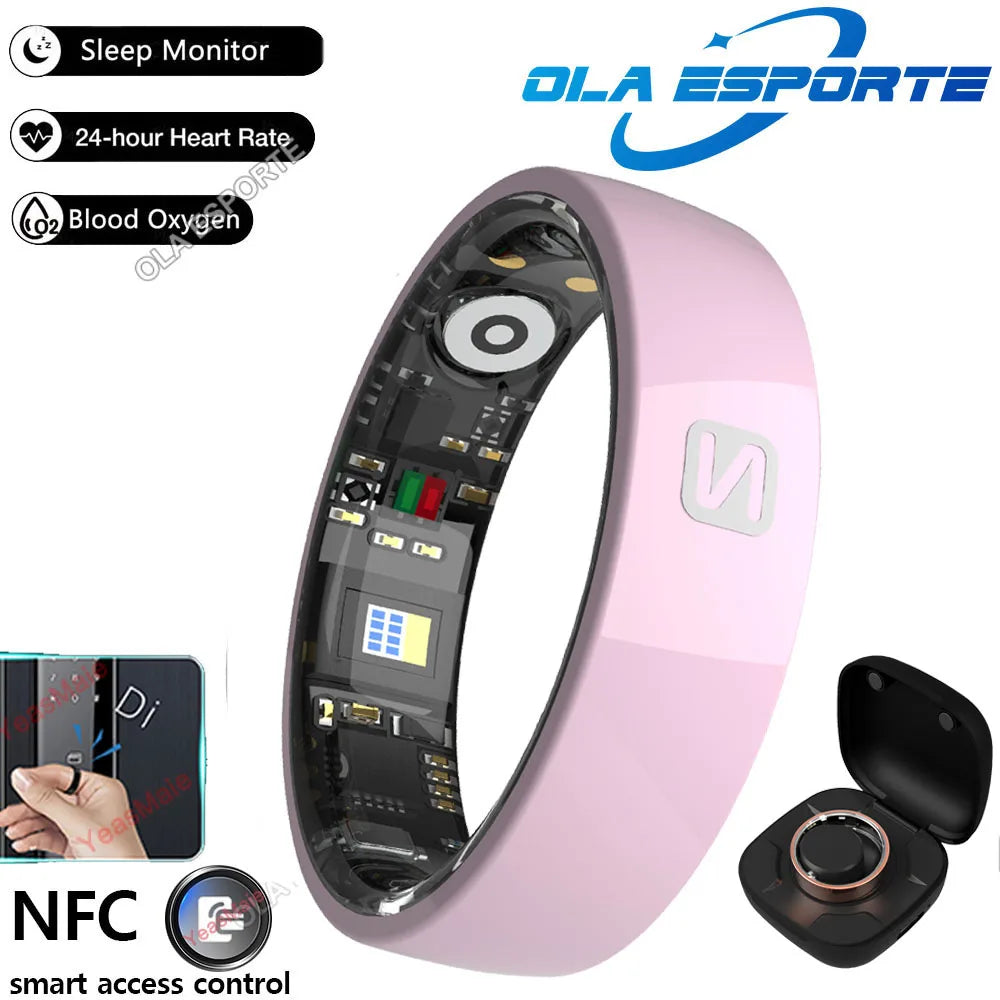 Smart Ring NFC Ring Health Fitness Tracker Ceramic Health Ring 2025 Sleep Tracking Heart Rate Blood Pressure with Charging Case