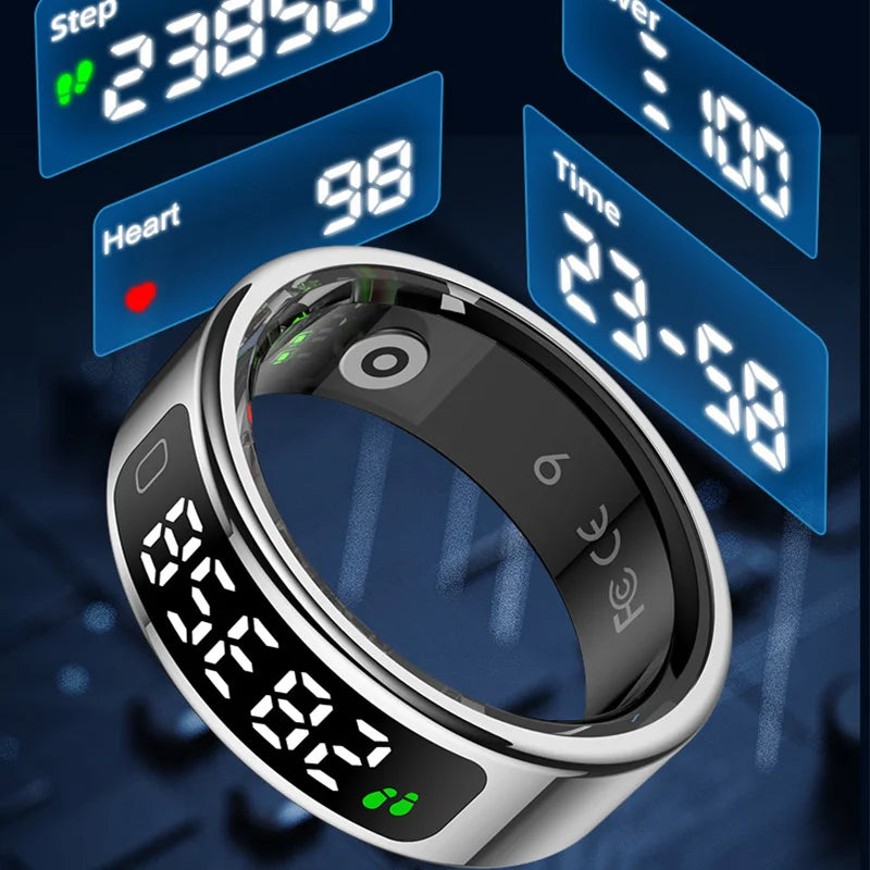 R11C Smart Ring 2025 Men Women LED Display Screen Health Ring Heart Rate Sleep Monitor Waterproof Smart Ring