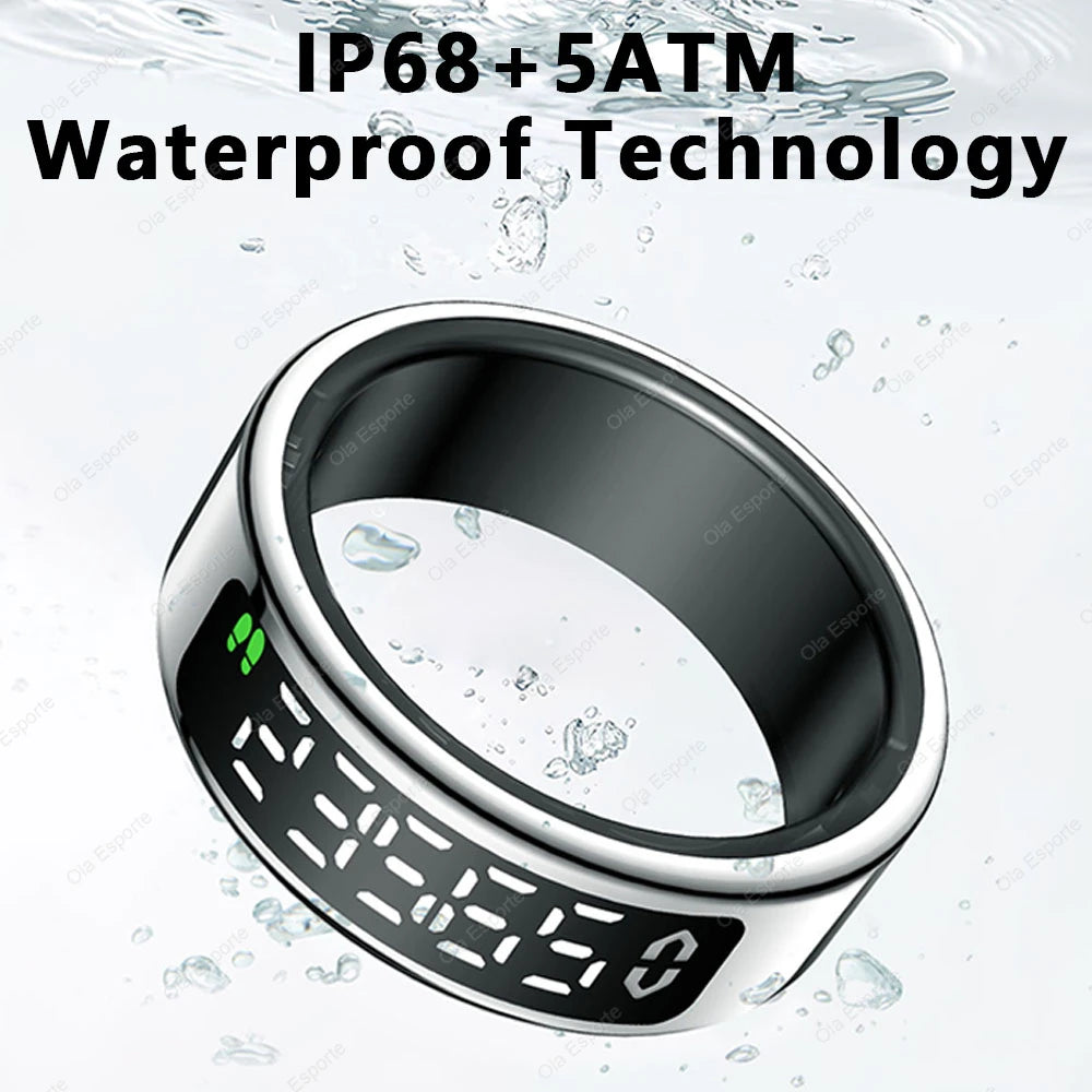 2025 Smart Ring with Display Screen and Touch, Wireless Charging, Health Manager, 5 ATM Waterproof For Men Women Rings R12 R11