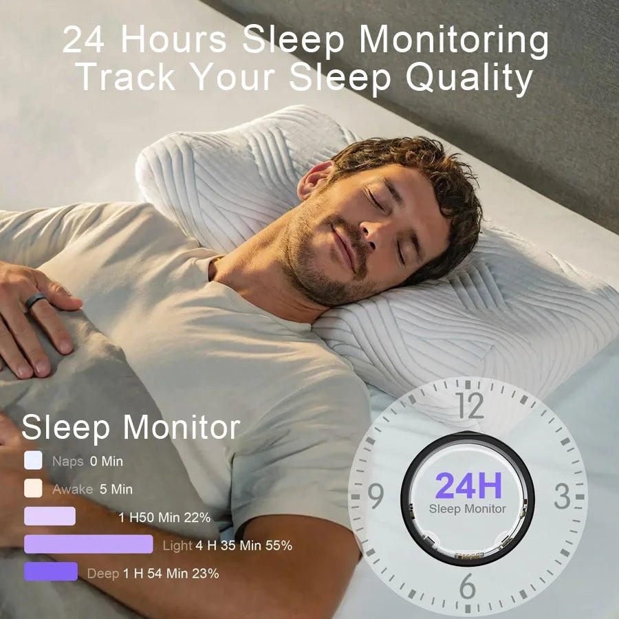 Smart Health Rings for Women Men, Fitness Tracker with Heart Rate, Blood Oxygen, Sleep Tracker, Step Tracker, IP68 Waterproof