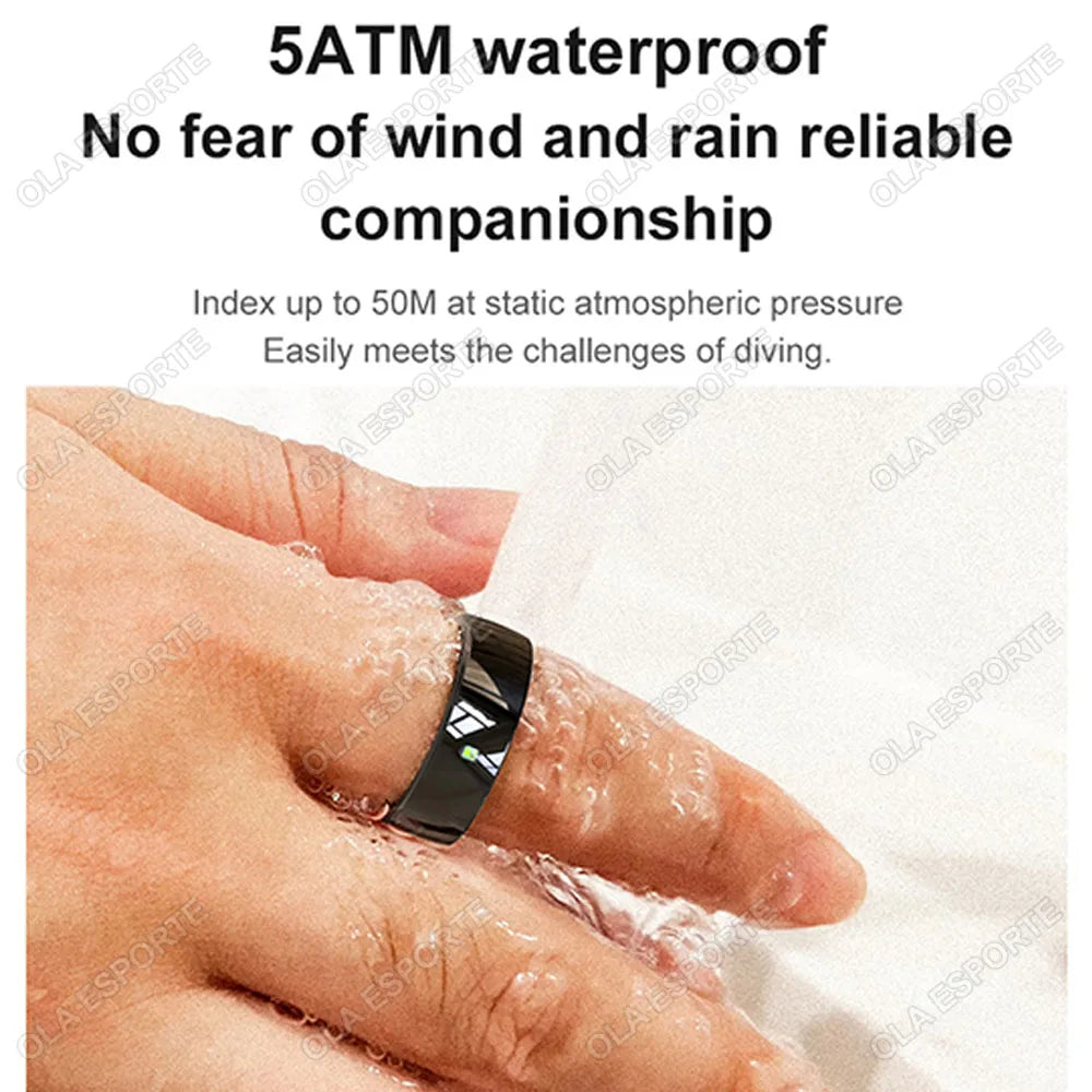 New Ceramic NFC Smart Ring 2025 Gesture Operated Rings 5ATM Waterproof Message LED Reminder Health Sleep Monitoring Smartring