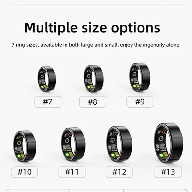 Health Smart Ring, Sleep Monitoring, IP68 Waterproof, Heart Rate, Blood Oxygen Monitor, Sport Mode, Epoxy Resin Material,2025